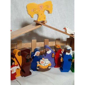 Nativity Follkart Wood 24 Pc Set Puzzle Fit